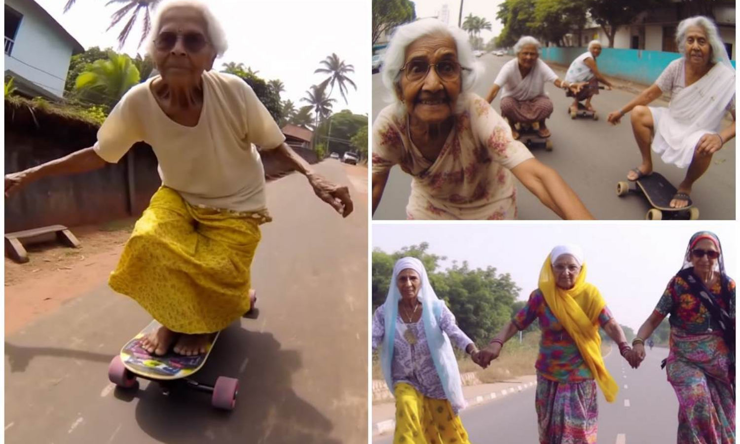Skating Grandmothers AI GeneratedImage Viral Malayalam