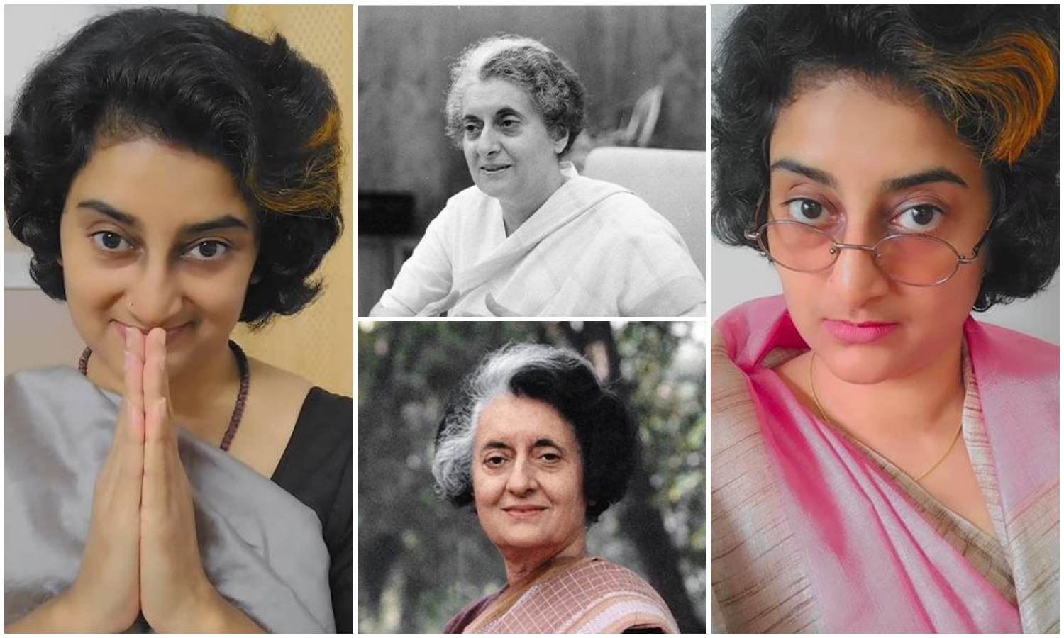 A Lady Recreated Indira Gandhi Look